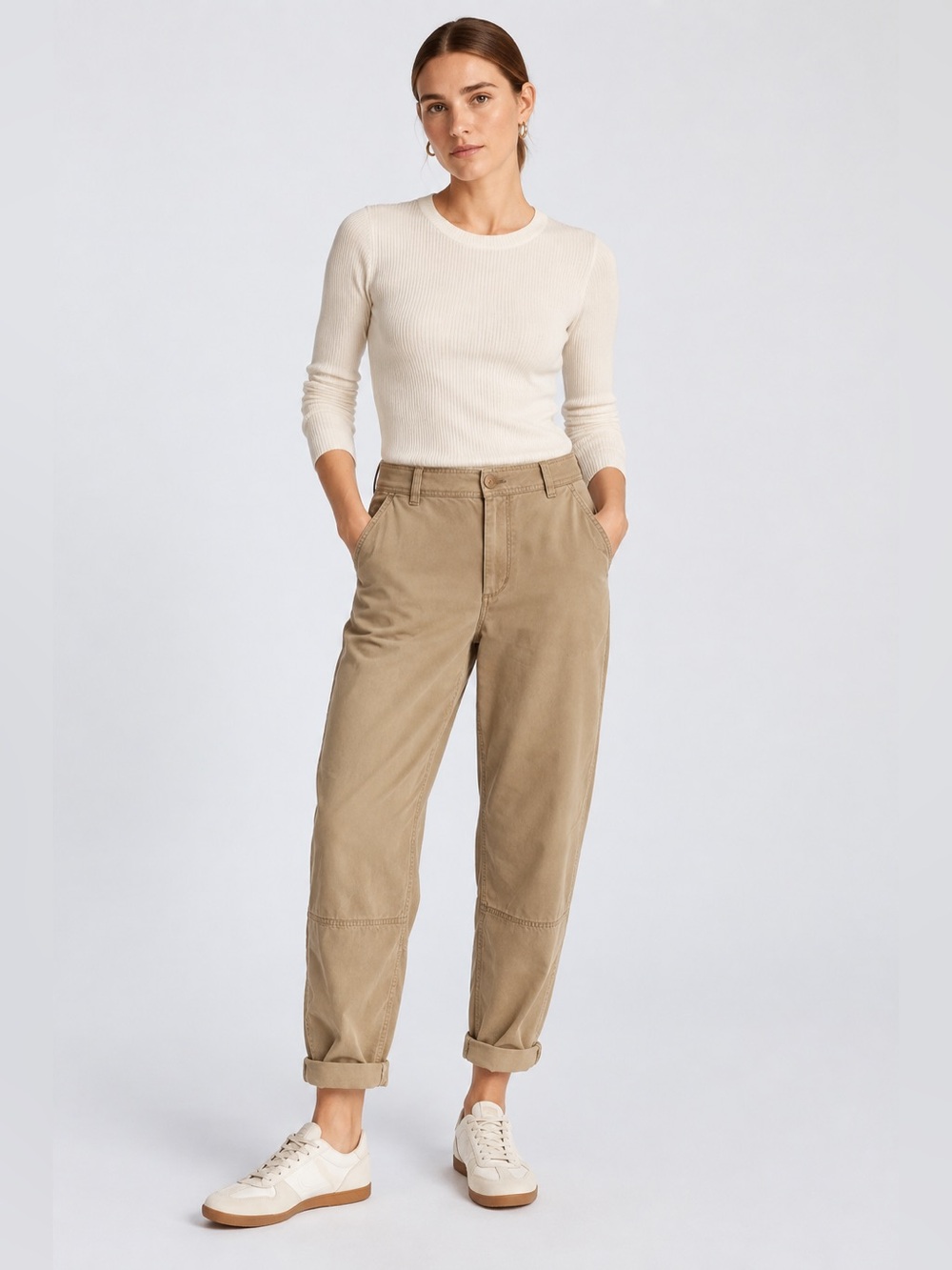 Everlane Women’s Khaki Barrel Leg Utility Pants Size 4 Tan